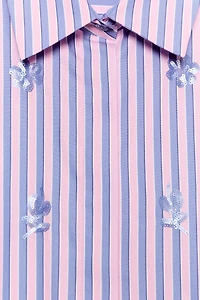 SEQUINED STRIPED SHIRT
