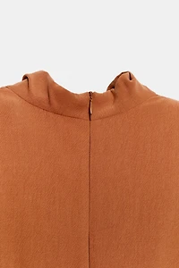 BELTED SHOULDER PAD JUMPSUIT