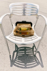 RAFFIA BAG WITH EMBROIDERED FISH