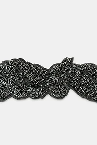 BEADED EMBROIDERED GEORGETTE BANDANA