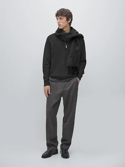 Mock neck knit sweater with zip