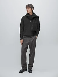 Mock neck knit sweater with zip