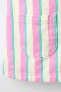 STRIPED SERGE PINAFORE DRESS
