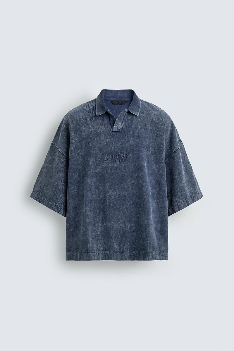 WASHED TEXTURED POLO