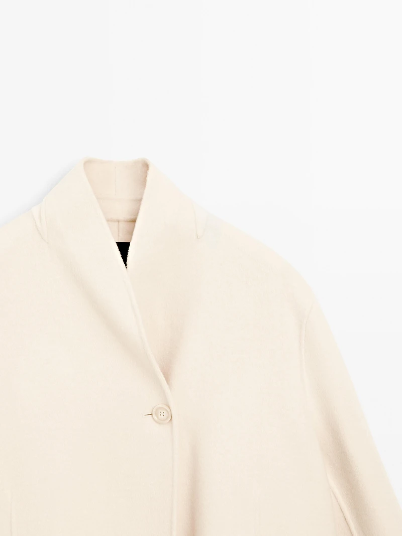 Manteau laine à col montant