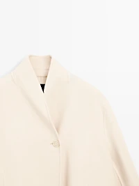 Manteau laine à col montant