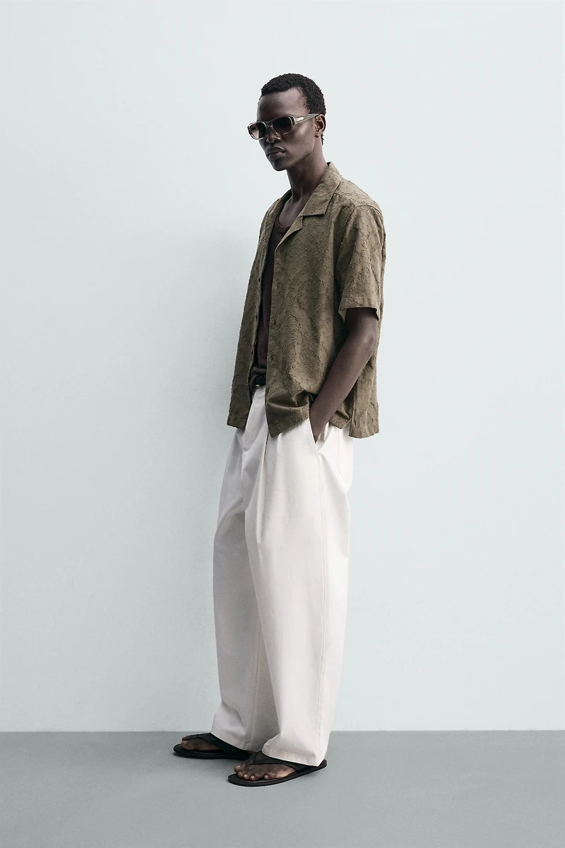 TEXTURED JACQUARD RELAXED FIT SHIRT