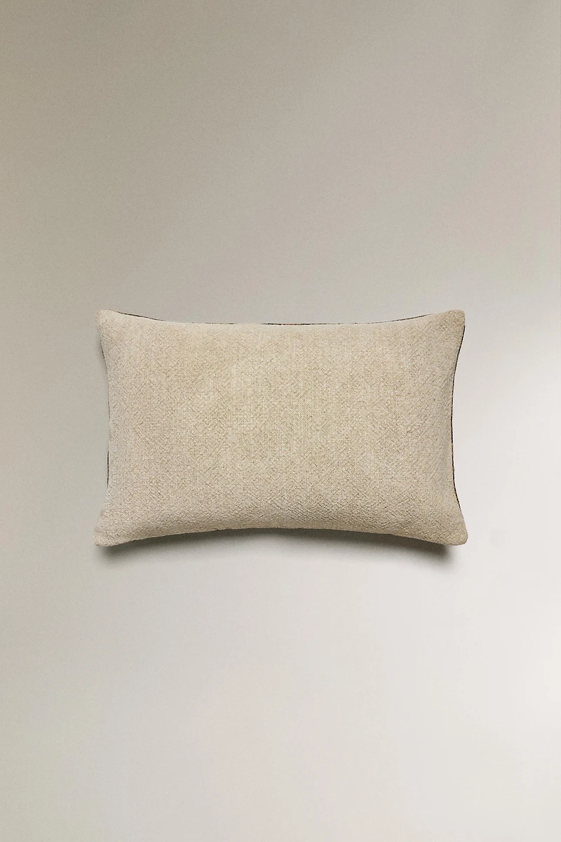 HOUSSE DE COUSSIN LIN FLEURI