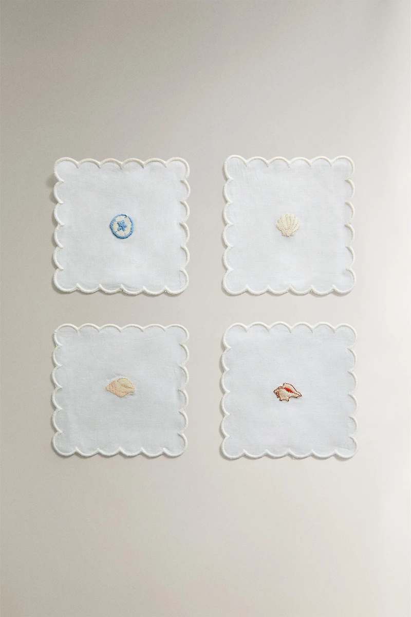 RAMIE SHELL COASTER SET (PACK OF 4)
