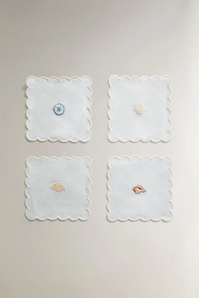 RAMIE SHELL COASTER SET (PACK OF 4)