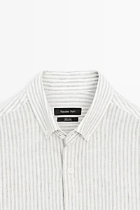 Chemise slim milleraies 100 % lin