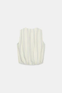 BLOUSE RAYURES BALLON