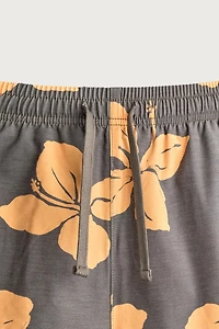 LONG FLORAL PRINT SWIM SHORTS