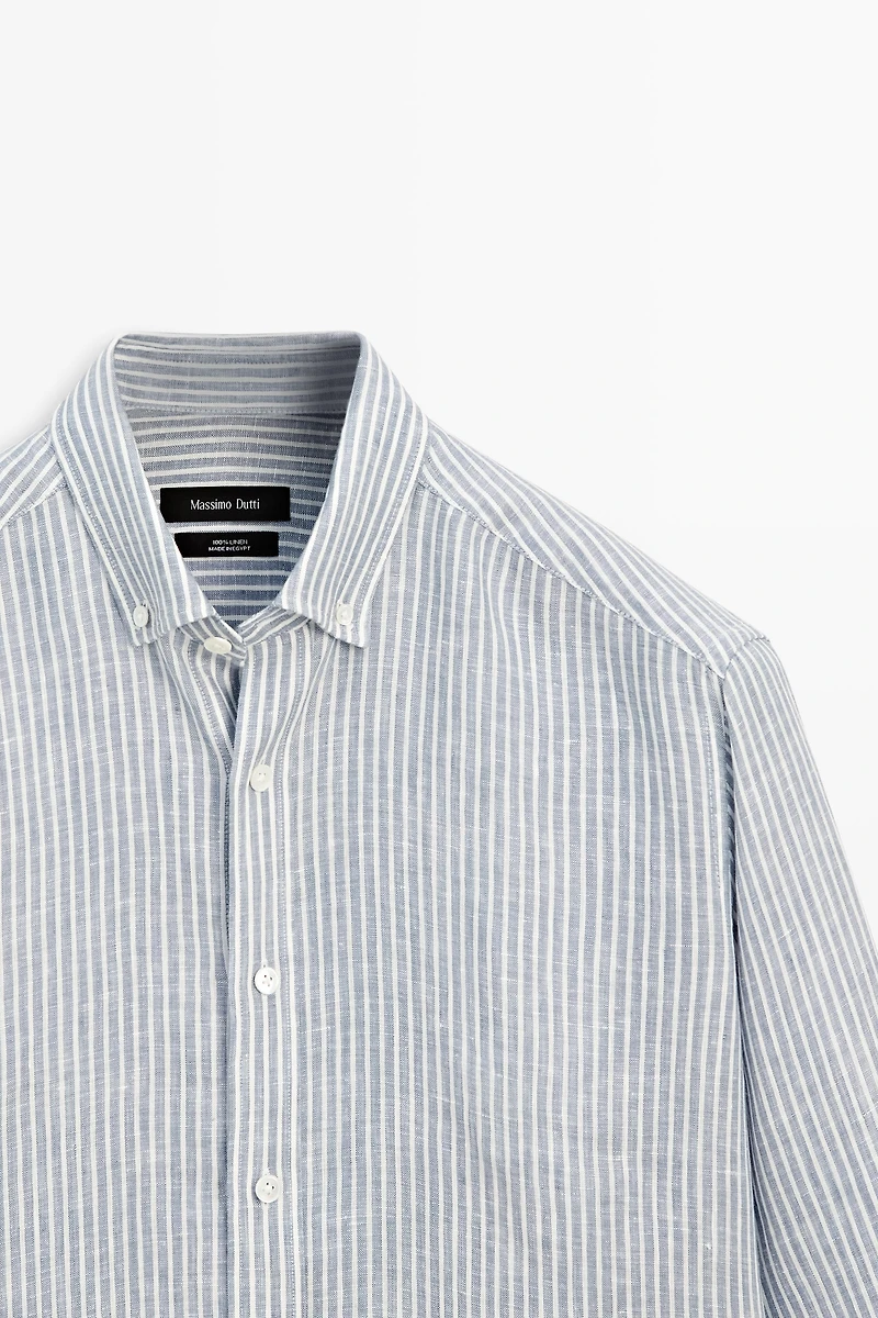 Chemise à rayures 100 % lin