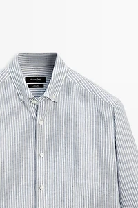 Chemise à rayures 100 % lin