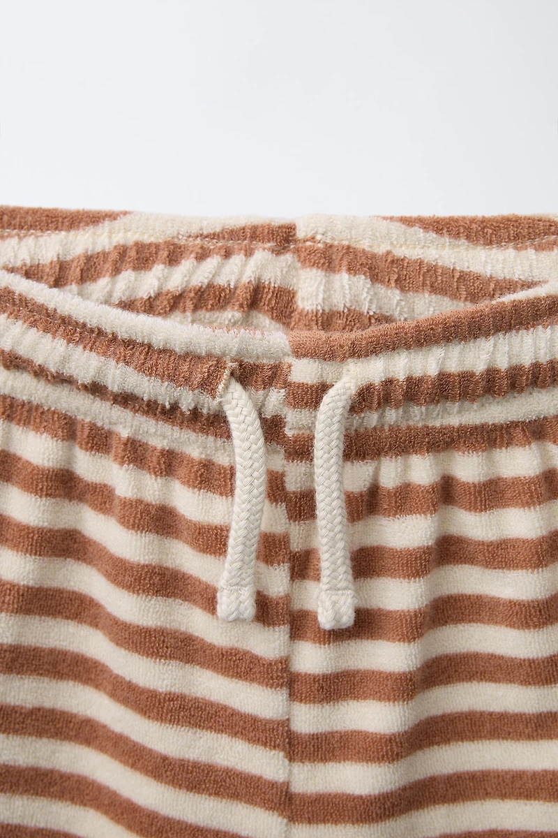STRIPED TOWEL T-SHIRT AND BERMUDA SET