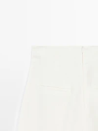 100% linen wide-leg trousers