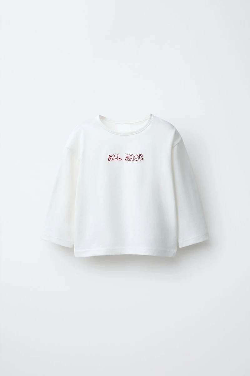 THREE-PACK OF STRIPED T-SHIRTS WITH EMBROIDERED TEXT