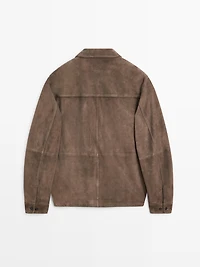 Suede leather overshirt