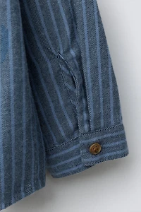 STRIPED MANDARIN COLLAR SHIRT