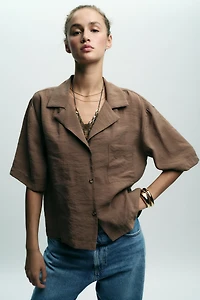 FLOWY SHORT SLEEVE BLOUSE
