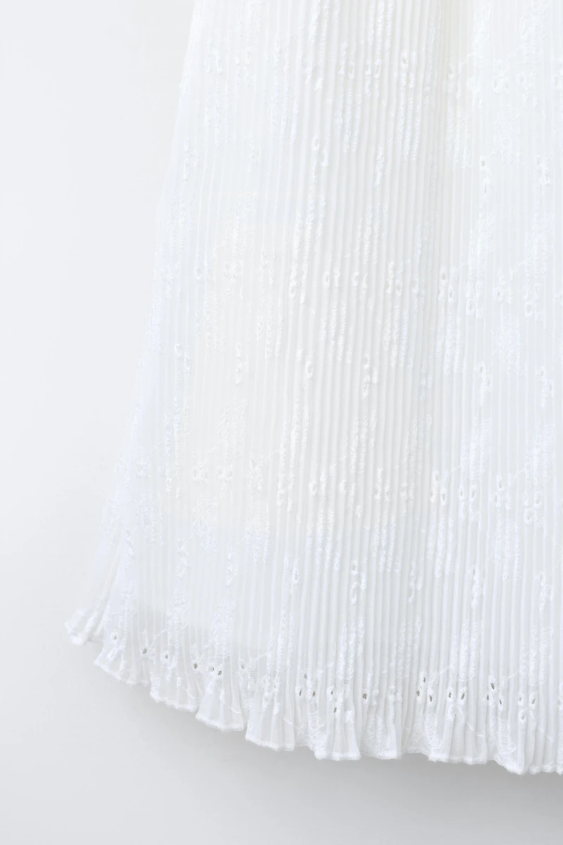 PLEATED MIDI SKIRT WITH SCARF DETAIL