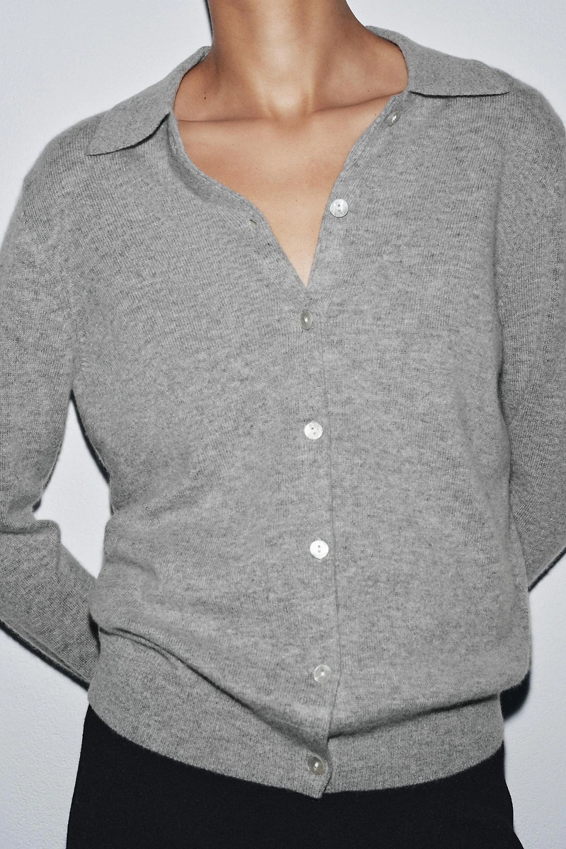 WOOL AND CASHMERE POLO JACKET