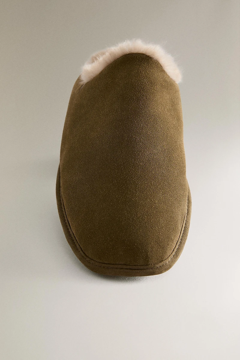 COZY LEATHER SLIPPERS