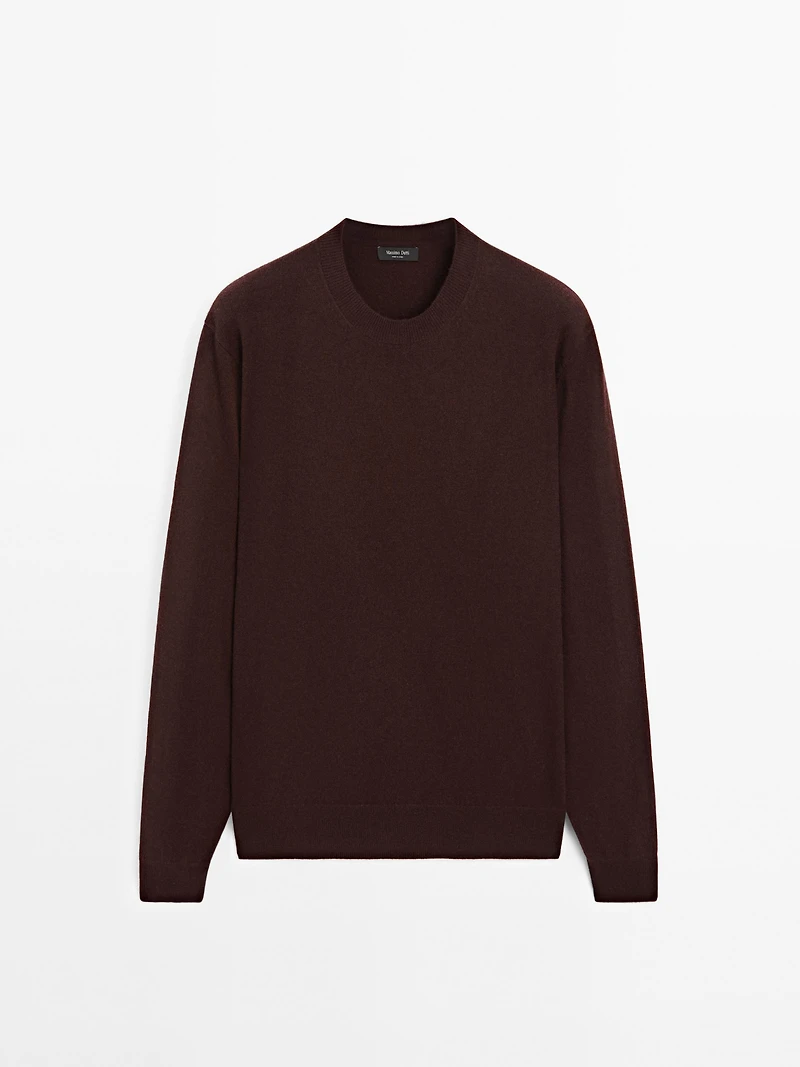 Wool blend crew neck sweater