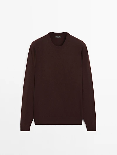 Wool blend crew neck sweater