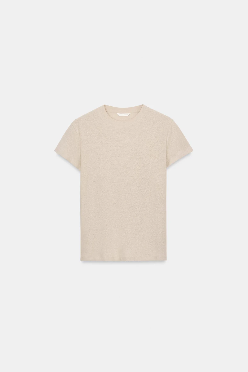 SHORT SLEEVE LINEN BLEND T-SHIRT