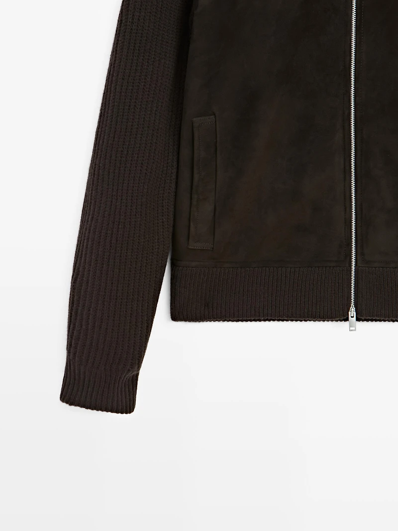 Veste contrastante à col camionneur