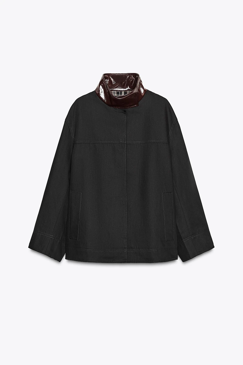 ZW COLLECTION CONTRAST COLLAR JACKET