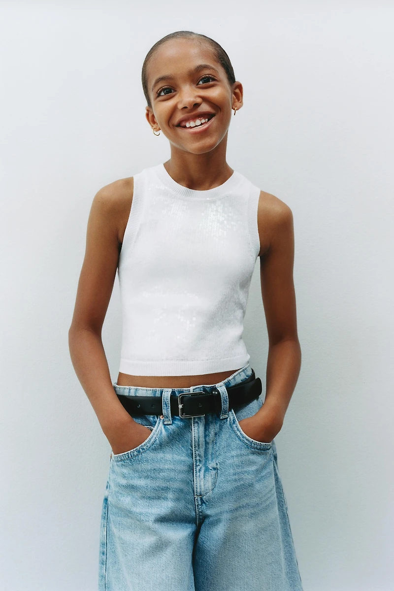 SEQUIN KNIT TOP