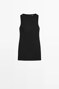 Boat neck mini dress