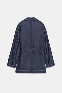 TRF DENIM SHORT TRENCH COAT