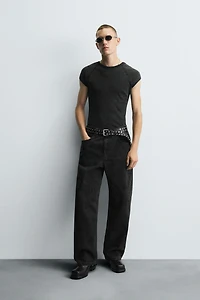 PRINTED BAGGY FIT JEANS