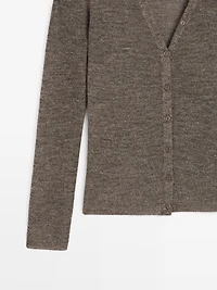 Wool blend cardigan with V-neckline