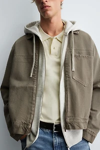 DENIM ZIP-UP OVERSHIRT