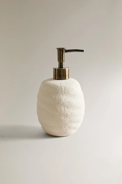 TEXTURED CERAMIC SOAP DISPENSER