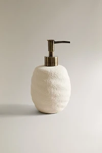 TEXTURED CERAMIC SOAP DISPENSER