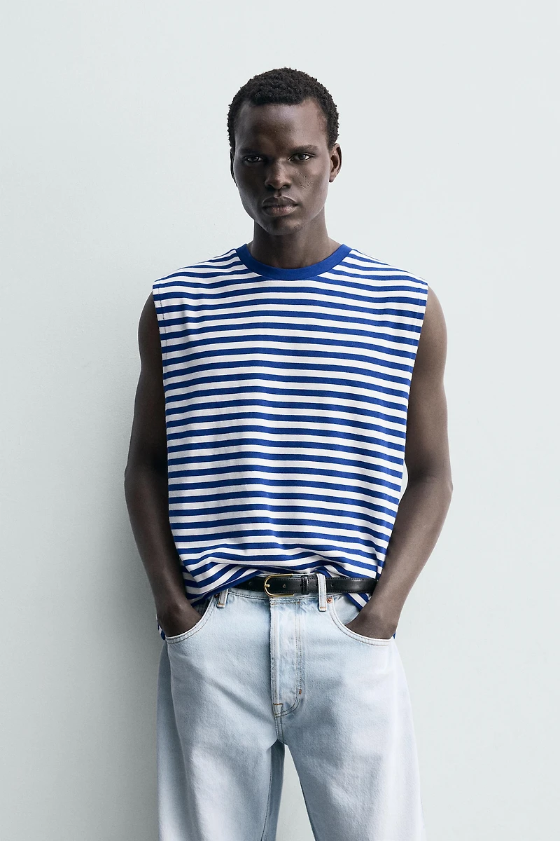 STRIPED JACQUARD TANK TOP