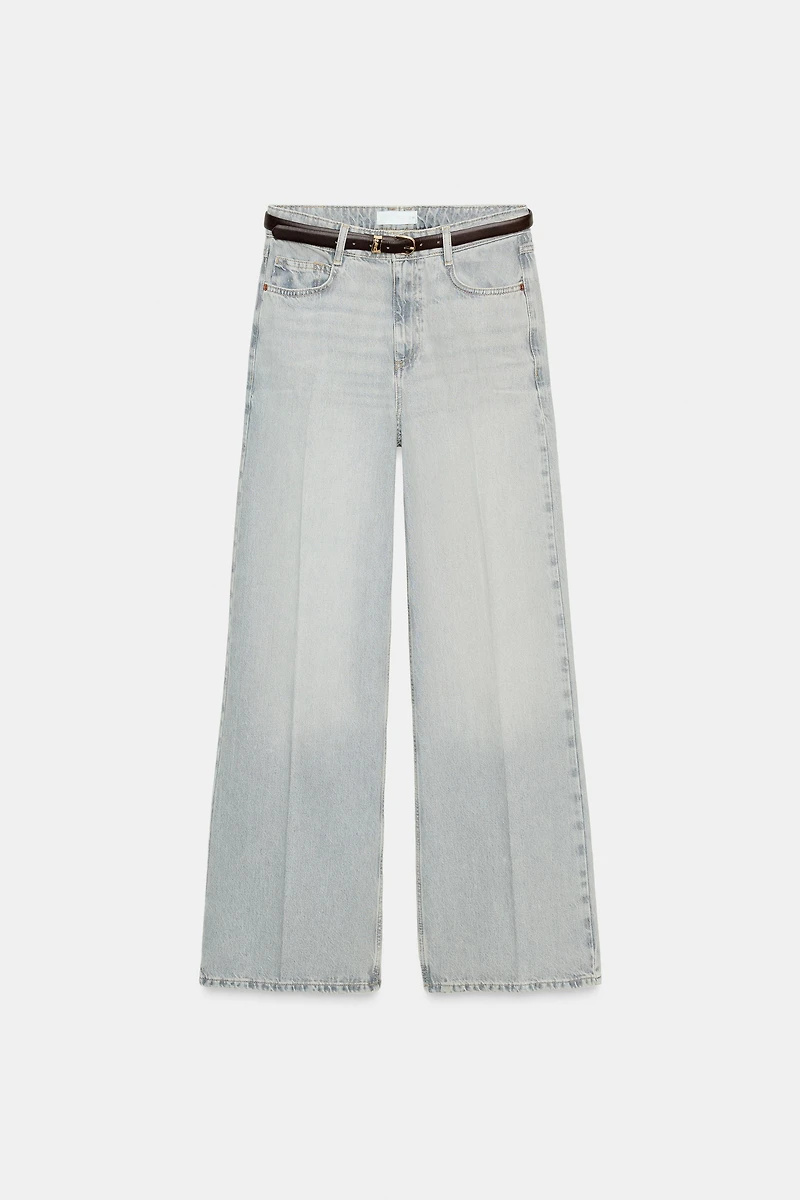 Z1975 HIGH-WAISTED WIDE LEG BELTED JEANS