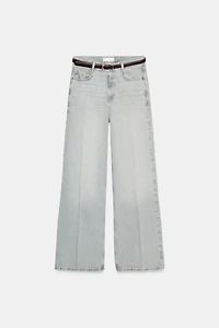 Z1975 HIGH-WAISTED WIDE LEG BELTED JEANS