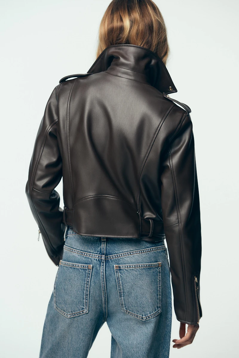 FAUX LEATHER BIKER JACKET