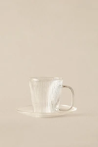 BOROSILICATE GLASS COFFEE CUP AND SAUCER