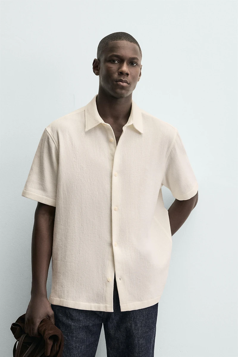 REGULAR FIT TEXTURED SHIRT