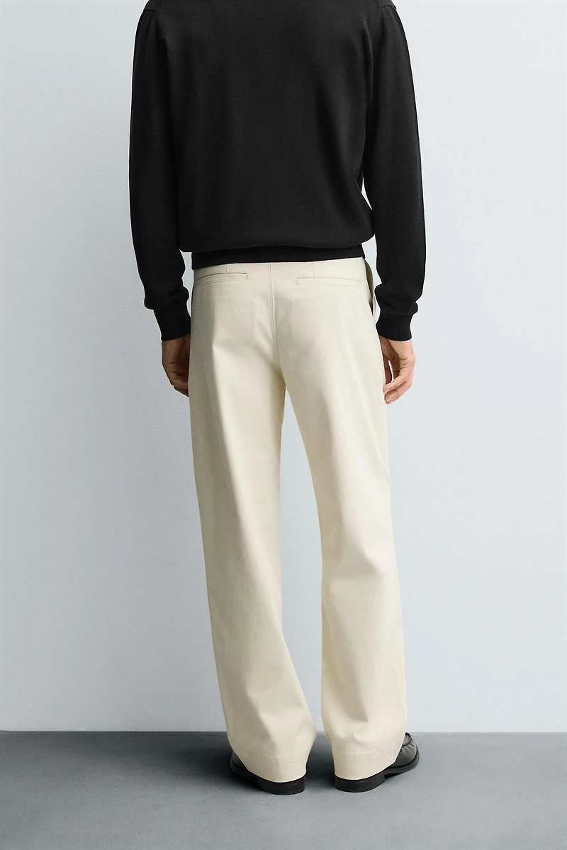 TWILL TEXTURED BELT PANTS