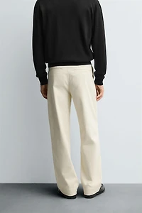 TWILL TEXTURED BELT PANTS