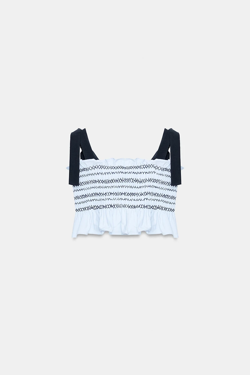 SMOCKED BOW TOP